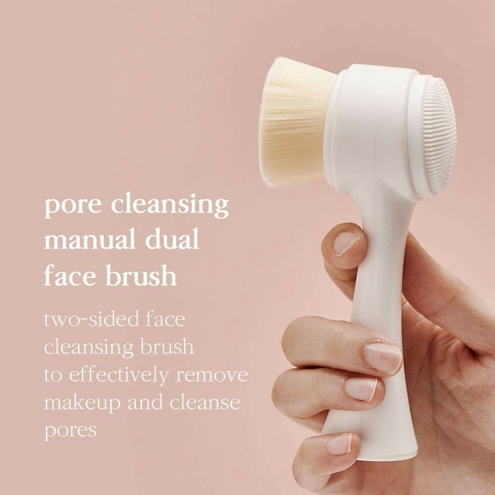 NOONI Pore Cleansing 2-in-1 Soft Bristle & Silicone Facial brush for Exfoliating
